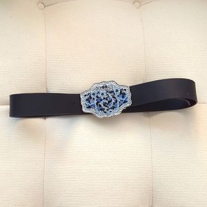 Express black Austrian crystal belt